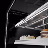 Vitrine à pâtisserie réfrigérée MADRID - 620L - 1500mm - Double vitrage - avec 2 étagères en verre - portes coulissantes vitrées arrière - pour pâtisseries - Noir mat