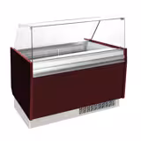 Vitrina para helados LIAM - 1310mm - Refrigeración estática - con iluminación LED - para 10+10x 5 litros de cubetas Napoli - Granate