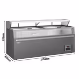 Market Tipi Derin Dondurucu - 2104x850mm - 646L - Sürgülü Cam Kapaklı - Gri