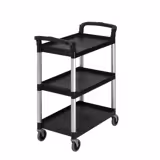 CAMBRO | Polipropilenska servisna kolica - 835x410 mm - Sa 3 etaže - Crna boja