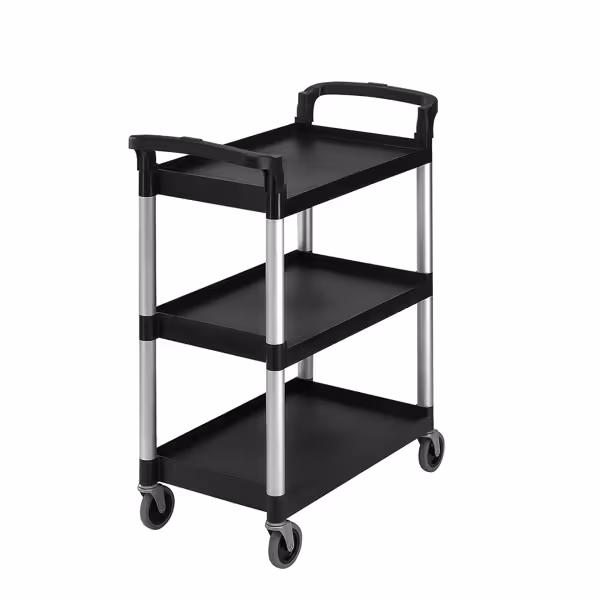 CAMBRO | Chariot de Service en Polypropylène - 835x410mm - avec 3 Étages - Noir