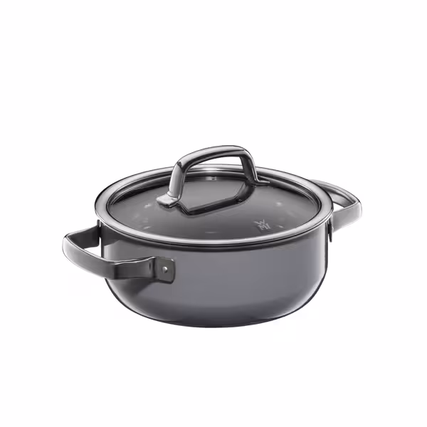 WMF | Fusiontec Mineral - Pentola per friggere - Ø 200 mm - 2,4 litri - incl. coperchio in vetro - Platino