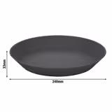 (12 pieces) Reusable Plastic Plates – Round - Grey - 100% Recyclable