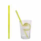 (50 stuks) Glazen rietjes - recht - 200mm - ø 8mm - neon geel - incl. 1 nylon reinigingsborstel (rager)