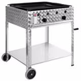 Gasgrill - 10 kW - 2 Brenner - inkl. mobilem Untergestell, Grillrost & Blech