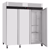 Vrieskast RVS ECO - 1800mm - 2100liter - tot -22°C - met 3 deuren - geforceerde koeling, slot & roosters