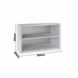 Armoire murale en acier inoxydable ECO - 800x400mm - sans portes (ouvert) - 650mm de haut