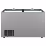 Vrieseiland - 1454x850mm - 402 liter - 2 glazen schuifdeksels - grijs