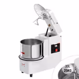 Pétrin à Pâte / Pétrin à spirale - 33 Litres / 25 kg - 2 Vitesses - Cuve Amovible & Tête Relevable - Fonction Minuterie