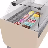 Ice Cream Serve Over Counter | LIAM - 1560mm - Static cooling - with LED lighting - for 13x 5 litres Napoli pans - Beige