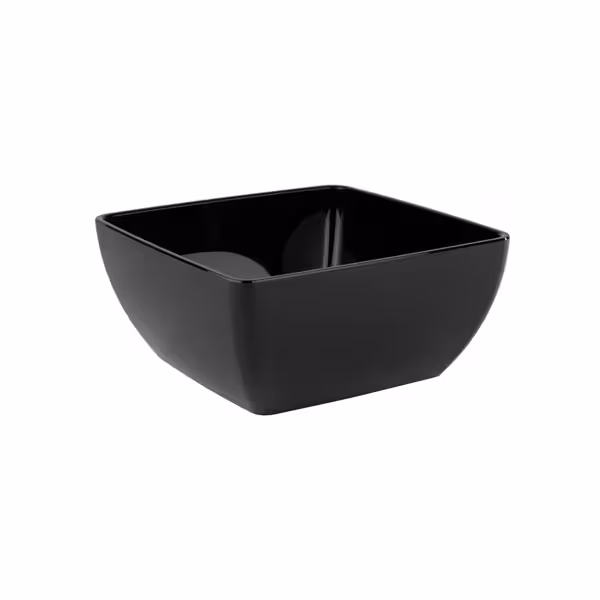 (6 قطع) سلطانية FRIENDLY - PET - 0.14 l - مربّع - 90x90x40 mm - قابلة للتكديس | مقاوم للكسر | آمن لغسالة الصحون - أسود