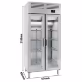 Armário expositor refrigerado aço inoxidável AISI 304 PREMIUM PLUS - GN 1/1 - 745L - com 2 portas de vidro