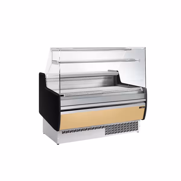 Banco gastronomia professionale - 1310x953mm - Ventilata - 144 L - Vetro dritto - Pannello frontale Beige - con 1 ripiani