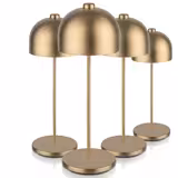 (4 pcs) LED Table Lamp - JOSEF MINI - Rechargeable - Cordless - 3-step dimmable - Ø110mm - Champagne - with Charging Dock