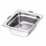 (6 buc) Recipient GN din oțel inoxidabil GN 1/2 - Înălțime: 100 mm