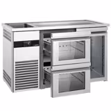 Banco Spillatura Birra - 1550x700mm - 1 Porta in vetro & 2 Cassetti in vetro