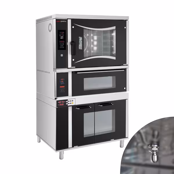 Horno eléctrico de aire caliente digital - 6x EN 60 x 40 cm - incluye horno para pizza / piso y cámara de fermentación