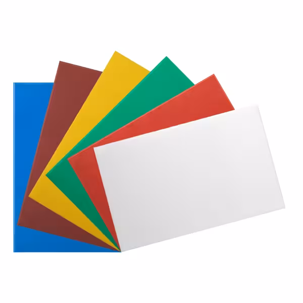 (6 pz) Set taglieri professionali in polietilene (HDPE) - 500x300mm - Spessore: 10mm - Conforme HACCP - Multicolore - alta stabilità e antiscivolo