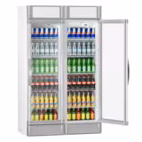 (2 pcs) Vitrine réfrigérée à boissons - 1190mm - 694 L - 2 portes vitrées - avec écran publicitaire LCD - éclairage LED - affichage digital de la température - +2 à +10 °C