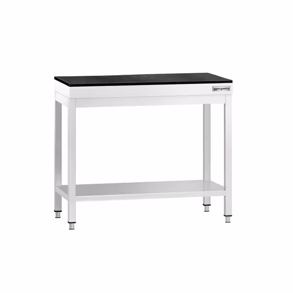 Masă lucru inox PREMIUM din inox - 800x700mm - cu bază - incl. blat de granit