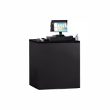 Kassa-sectie MADRID & 2 laden - 800x730x900mm - zwart mat front - marmeren werkblad zwart