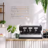 Machine expresso professionnelle à porte-filtre "Eminence" - 3 groupes - électronique - incl. système de pré-infusion & 3 tuyaux de vapeur - Noir