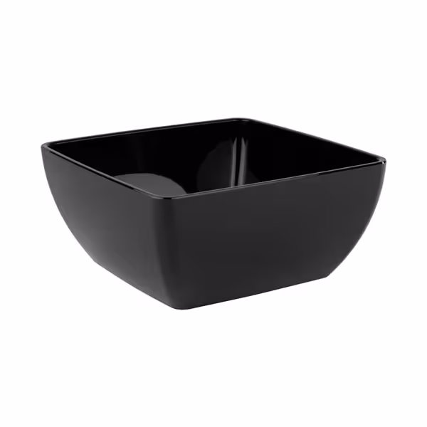 (6 db) Tál - FRIENDLY - PET - 1,5 l - szögletes - 190x190 mm - halmozható, törésálló - fekete