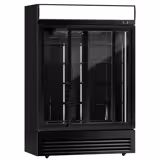 Vitrină frigorifică pentru băuturi - 880 litri - 2 uși din sticlă glisante - afișaj digital - temperatură +2/+8 °C - negru