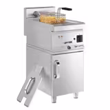 Commercial Free Standing Electric Fryer - 10 litres - 9kW - with drain tap - incl. base frame - incl. substructure with 1 door