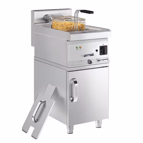 Elektrische friteuse - 10 liter - 9 kW - mechanische bediening - met aftapkraan - incl. onderstel