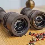 (12 pcs) Salt & Pepper Mills PREMIUM - ETERNAL - Beech Wood - Height: 155mm - Dark Brown