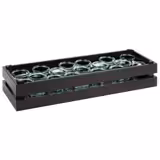 Cassetta in legno - SUPERBOX - Legno - Nero - 555x185mm - Altezza: 105mm - compatibile con GN Piastre