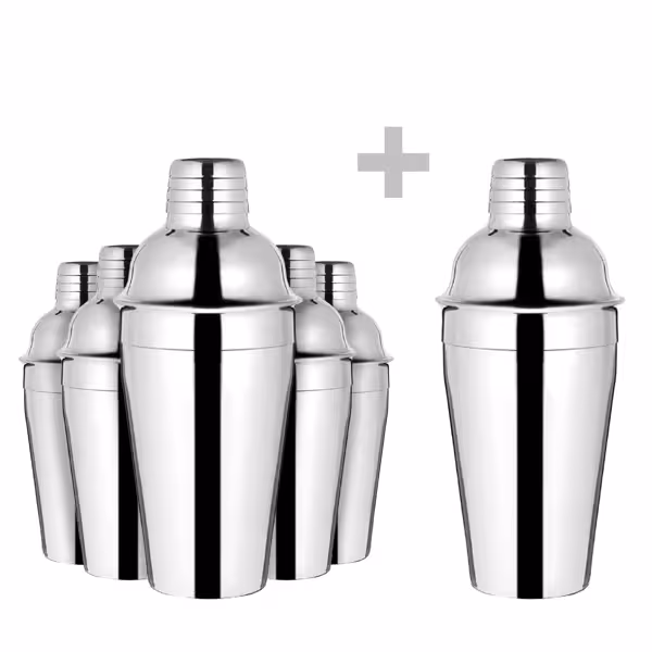 (6 unidades) - Shaker para cocktails - Aço inoxidável - 550 ml