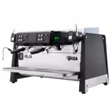 WEGA | Polar - Macchina da caffè espresso - 2 gruppi - 5,2 kW - con 2 montalatte e acqua calda - Touch - Nero