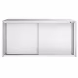 Armadio pensile in acciaio inox PREMIUM - 1400x400mm - con porte scorrevoli - 650mm di altezza