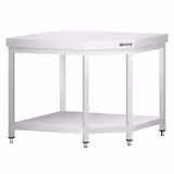 Masă de lucru pe colț din oțel inoxidabil - 1,15 x 0,8 m - incl. polita