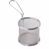 (6 uds) Cesta de presentación - SNACKHOLDER - acero inoxidable - cuadrada - 90x90x85mm - con 1 mango