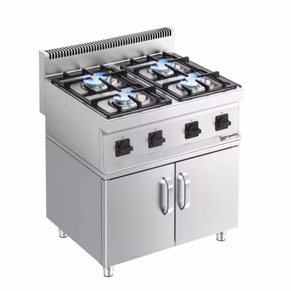 Gas Hob - 23kW - 4 burners - with base cabinet - 2 doors