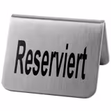 (6 pcs) Table Tent - 2-piece Set - "Reserved" - Stainless Steel - 55x35mm