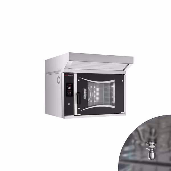 Bakkerij-Elektrisch-Combisteamer - Digitaal - 6x 600x400 - incl. haube, motor, kondensator & wassysteem