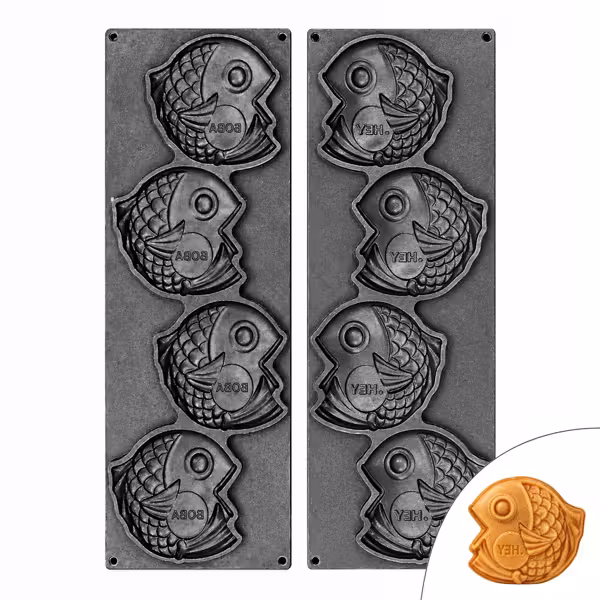 Platen voor tartelette-machine TMOPH - vorm: 4x taiyaki-vis