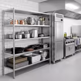 RVS stelling PREMIUM - 1800x1800mm - Diepte: 500mm - met 4 legborden (in hoogte verstelbaar) - Draagvermogen per schap: 80kg