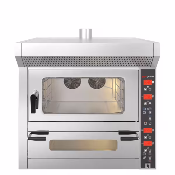 Elektrisch Bakkerij heteluchtoven met bevochtiger - Digitaal - 4x EN 600x400 & pizzaoven - 7x Ø25cm