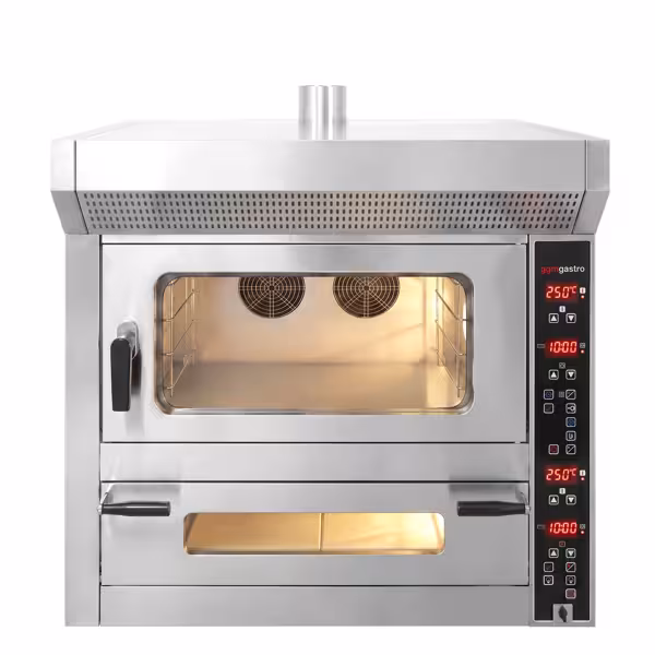 Elektrisch Bakkerij heteluchtoven met stoomfunctie - Digitaal - 4x 600x400mm & pizzaoven - 7x Ø25cm