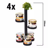 (4 pièces) Présentoir à confiture / support de buffet - Noir - avec 5 niveaux
