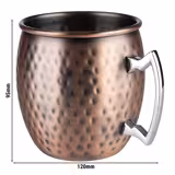 (6 stuks) beker MOSCOW MULE - roestvrij staal - 500ml - koper - met oor