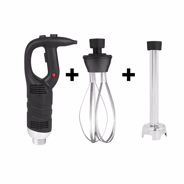 Commercial Stick Blender - with Detachable 300mm Shaft & Whisk Attachment - 450W - Single Speed