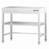 Edelstahl Arbeitstisch PREMIUM - 700x700mm - mit Grundboden & Verstrebung