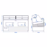 Kylmonter - 1955x910x1200 mm - 254 l - Färg Svart - Dubbelglas - Fläktkyla