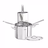 Pentola per pasta professionale - Acciaio inox 18/10 - 22,4L - Ø 360mm - Altezza: 220mm - incl. 4 colini da cucina - con fondo sandwich - compatibile con induzione; gas; vetroceramica; elettrico